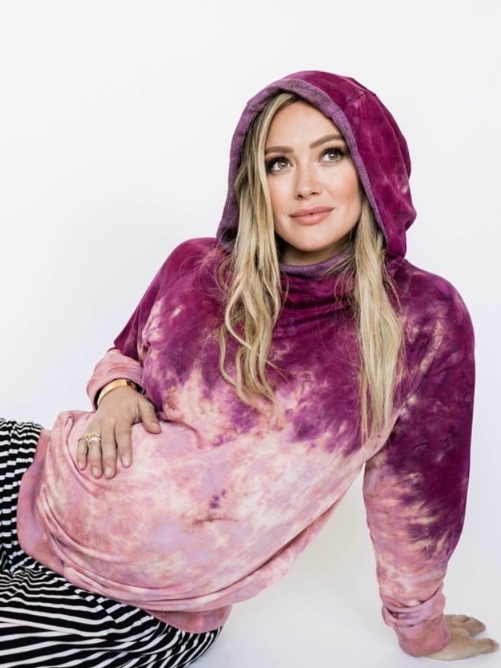 Little Moon Society Pink & Purple Tie-Dye Hoodie Sweater
